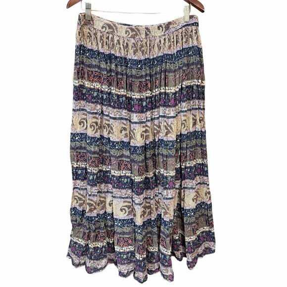Vintage Spell Bound Woman Boho Patchwork Tiered Midi Skirt plus size 1X  cotton - Picture 5 of 5